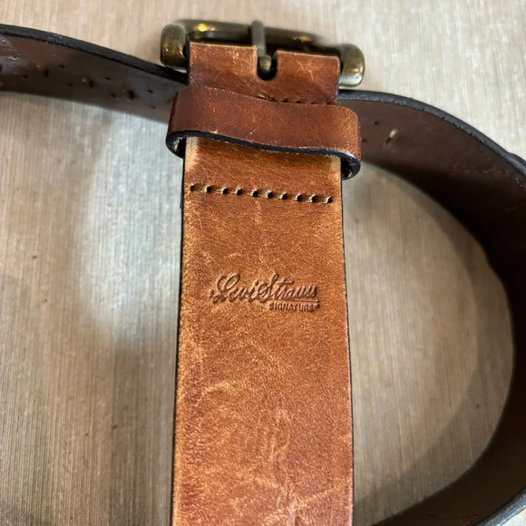 LEVI’S  STRAUSS Sz 42-44 Perforated & Braided Leather Belt - Picture 7 of 7